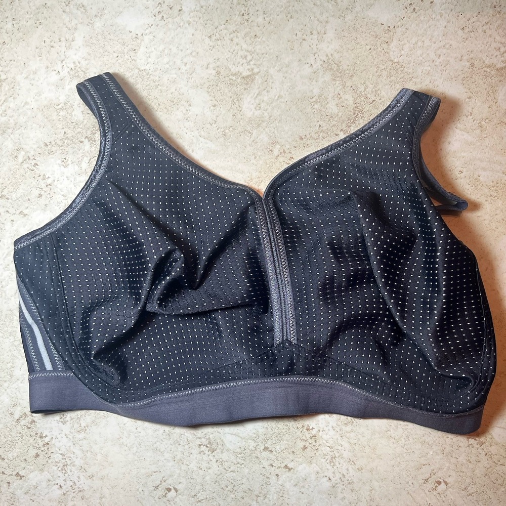 ANITA ACTIVE Size US 42E Unlined Wireless Wide Strap Back Close Sports Bra EUC